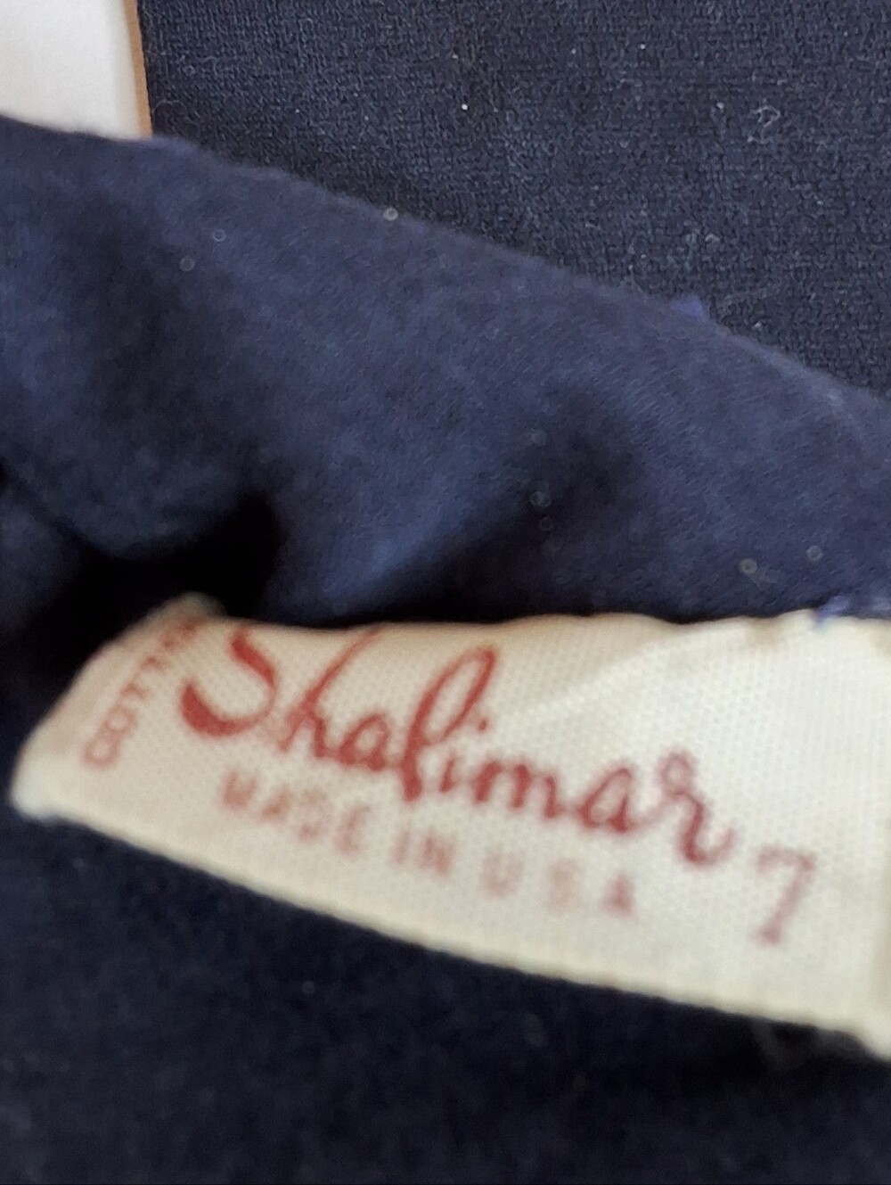 Vintage Shalimar Navy Blue Beaded Dress Gloves Made in USA Size 7 - Picture 6 of 9